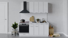 Кухонный гарнитур «Габриэлла» длиной 180 см со шкафом НБ Белый/Сноу в Тюмени - mebel-tymen.ru | фото