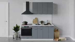 Кухонный гарнитур «Габриэлла» длиной 180 см со шкафом НБ Белый/Титан в Тюмени - mebel-tymen.ru | фото