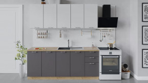 Кухонный гарнитур «Габриэлла» длиной 200 см Дуб крафт золотой/Сноу/Муссон в Тюмени - mebel-tymen.ru | фото