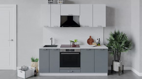 Кухонный гарнитур «Габриэлла» длиной 200 см со шкафом НБ Белый/Сноу/Титан в Тюмени - mebel-tymen.ru | фото