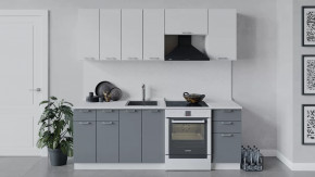 Кухонный гарнитур «Габриэлла» длиной 220 см Белый/Сноу/Титан в Тюмени - mebel-tymen.ru | фото