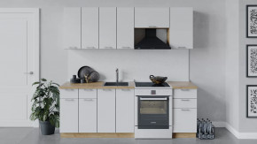 Кухонный гарнитур «Габриэлла» длиной 220 см Дуб крафт золотой/Сноу в Тюмени - mebel-tymen.ru | фото