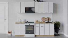 Кухонный гарнитур «Габриэлла» длиной 240 см Дуб крафт золотой/Сноу в Тюмени - mebel-tymen.ru | фото