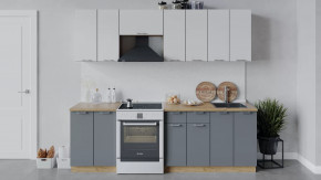 Кухонный гарнитур «Габриэлла» длиной 240 см Дуб крафт золотой/Сноу/Титан в Тюмени - mebel-tymen.ru | фото