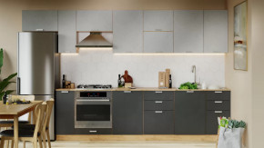 Кухонный гарнитур «Гранита» №1 Дуб крафт золотой/Бетон снежный/Бетон графит в Тюмени - mebel-tymen.ru | фото