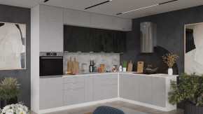 Кухонный гарнитур «Гранита» №3 Белый, Бетон снежный, Бетон графит в Тюмени - mebel-tymen.ru | фото