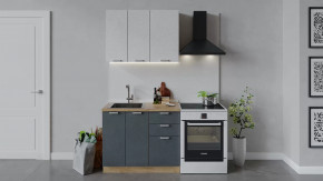 Кухонный гарнитур «Гранита» длиной 100 см Дуб крафт золотой/Бетон снежный/Бетон графит в Тюмени - mebel-tymen.ru | фото