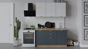 Кухонный гарнитур «Гранита» длиной 150 см Дуб крафт золотой/Бетон снежный/Бетон графит в Тюмени - mebel-tymen.ru | фото