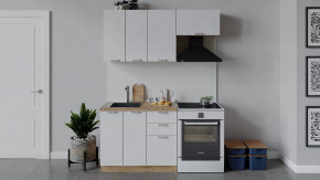 Кухонный гарнитур «Гранита» длиной 160 см Дуб крафт золотой/Бетон снежный в Тюмени - mebel-tymen.ru | фото