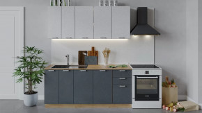 Кухонный гарнитур «Гранита» длиной 180 см Дуб крафт золотой/Бетон снежный/Бетон графит в Тюмени - mebel-tymen.ru | фото