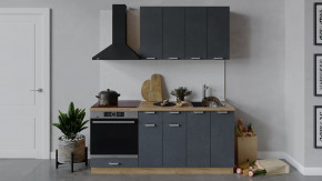 Кухонный гарнитур «Гранита» длиной 180 см со шкафом НБ Дуб крафт золотой/Бетон графит в Тюмени - mebel-tymen.ru | фото