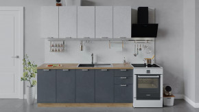 Кухонный гарнитур «Гранита» длиной 200 см Дуб крафт золотой/Бетон снежный/Бетон графит в Тюмени - mebel-tymen.ru | фото