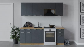 Кухонный гарнитур «Гранита» длиной 220 см Дуб крафт золотой/Бетон графит в Тюмени - mebel-tymen.ru | фото