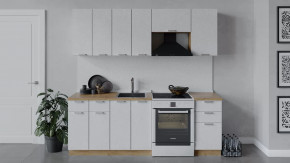 Кухонный гарнитур «Гранита» длиной 220 см Дуб крафт золотой/Бетон снежный в Тюмени - mebel-tymen.ru | фото