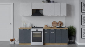 Кухонный гарнитур «Гранита» длиной 240 см Дуб крафт золотой/Бетон снежный/Бетон графит в Тюмени - mebel-tymen.ru | фото