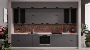 Кухонный гарнитур «Гренада» №19 Белый, Холст Вулкан в Тюмени - mebel-tymen.ru | фото