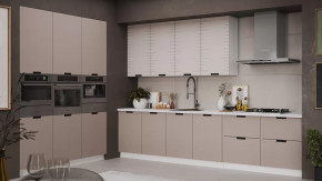 Кухонный гарнитур «Гренада» №23 Белый, Холст латте, Холст мокко в Тюмени - mebel-tymen.ru | фото