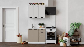 Кухонный гарнитур «Гренада» стандартный Белый, Холст латте, Холст мокко в Тюмени - mebel-tymen.ru | фото