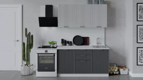 Кухонный гарнитур «Кимберли» длиной 150 см Белый, Сноу, Титан в Тюмени - mebel-tymen.ru | фото