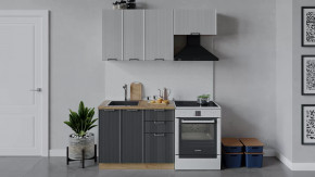 Кухонный гарнитур «Кимберли» длиной 160 см Дуб Крафт золотой, Сноу, Титан в Тюмени - mebel-tymen.ru | фото