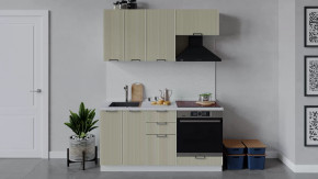 Кухонный гарнитур «Кимберли» длиной 160 см со шкафом НБ Белый, Крем в Тюмени - mebel-tymen.ru | фото