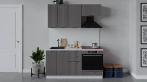 Кухонный гарнитур «Кимберли» длиной 160 см со шкафом НБ Белый, Муссон в Тюмени - mebel-tymen.ru | фото