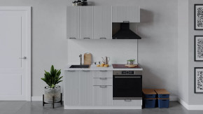 Кухонный гарнитур «Кимберли» длиной 160 см со шкафом НБ Белый, Сноу в Тюмени - mebel-tymen.ru | фото