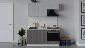 Кухонный гарнитур «Кимберли» длиной 160 см со шкафом НБ Белый, Сноу, Муссон в Тюмени - mebel-tymen.ru | фото