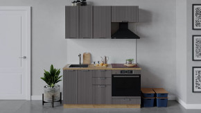 Кухонный гарнитур «Кимберли» длиной 160 см со шкафом НБ Дуб Крафт золотой, Муссон в Тюмени - mebel-tymen.ru | фото