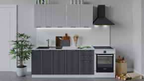 Кухонный гарнитур «Кимберли» длиной 180 см Белый, Сноу, Титан в Тюмени - mebel-tymen.ru | фото