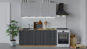 Кухонный гарнитур «Кимберли» длиной 180 см Дуб Крафт золотой, Сноу, Титан в Тюмени - mebel-tymen.ru | фото