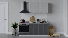 Кухонный гарнитур «Кимберли» длиной 180 см со шкафом НБ Белый, Сноу, Титан в Тюмени - mebel-tymen.ru | фото