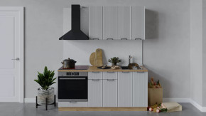 Кухонный гарнитур «Кимберли» длиной 180 см со шкафом НБ Дуб Крафт золотой, Сноу в Тюмени - mebel-tymen.ru | фото