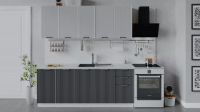 Кухонный гарнитур «Кимберли» длиной 200 см Белый, Сноу, Титан в Тюмени - mebel-tymen.ru | фото