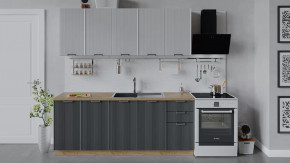 Кухонный гарнитур «Кимберли» длиной 200 см Дуб Крафт золотой, Сноу, Титан в Тюмени - mebel-tymen.ru | фото