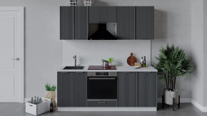 Кухонный гарнитур «Кимберли» длиной 200 см со шкафом НБ Белый, Титан в Тюмени - mebel-tymen.ru | фото