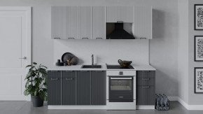 Кухонный гарнитур «Кимберли» длиной 220 см Белый, Сноу, Титан в Тюмени - mebel-tymen.ru | фото