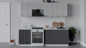 Кухонный гарнитур «Кимберли» длиной 240 см Белый, Сноу, Титан в Тюмени - mebel-tymen.ru | фото