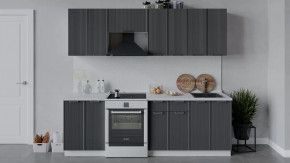 Кухонный гарнитур «Кимберли» длиной 240 см Белый, Титан в Тюмени - mebel-tymen.ru | фото