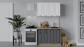 Кухонный гарнитур «Лина» длиной 120 см Дуб крафт золотой/Графит в Тюмени - mebel-tymen.ru | фото