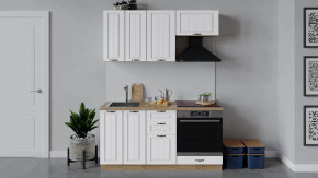 Кухонный гарнитур «Лина» длиной 160 см со шкафом НБ Дуб Крафт Золотой/Белый в Тюмени - mebel-tymen.ru | фото