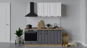 Кухонный гарнитур «Лина» длиной 180 см со шкафом НБ Дуб крафт золотой/Графит в Тюмени - mebel-tymen.ru | фото