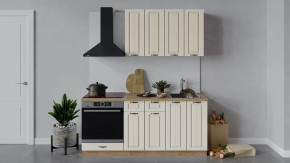 Кухонный гарнитур «Лина» длиной 180 см со шкафом НБ Дуб крафт золотой/Крем в Тюмени - mebel-tymen.ru | фото