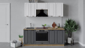 Кухонный гарнитур «Лина» длиной 200 см со шкафом НБ Дуб крафт золотой/Графит в Тюмени - mebel-tymen.ru | фото