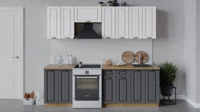 Кухонный гарнитур «Лина» длиной 240 см Дуб крафт золотой/Графит в Тюмени - mebel-tymen.ru | фото