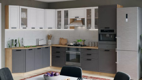 Кухонный гарнитур «Лорас» №1 Дуб крафт золотой/Холст белый/Холст вулкан в Тюмени - mebel-tymen.ru | фото