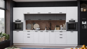 Кухонный гарнитур «Лорас» №3 Белый, Холст белый, Холст вулкан в Тюмени - mebel-tymen.ru | фото