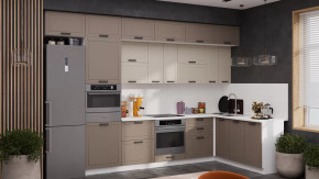 Кухонный гарнитур «Лорас» №4 Белый, Холст брюле, Холст латте в Тюмени - mebel-tymen.ru | фото