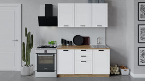 Кухонный гарнитур «Лорас» длиной 150 см Дуб крафт золотой/Холст белый в Тюмени - mebel-tymen.ru | фото