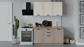 Кухонный гарнитур «Лорас» длиной 150 см Дуб крафт золотой/Холст брюле/Холст латте в Тюмени - mebel-tymen.ru | фото